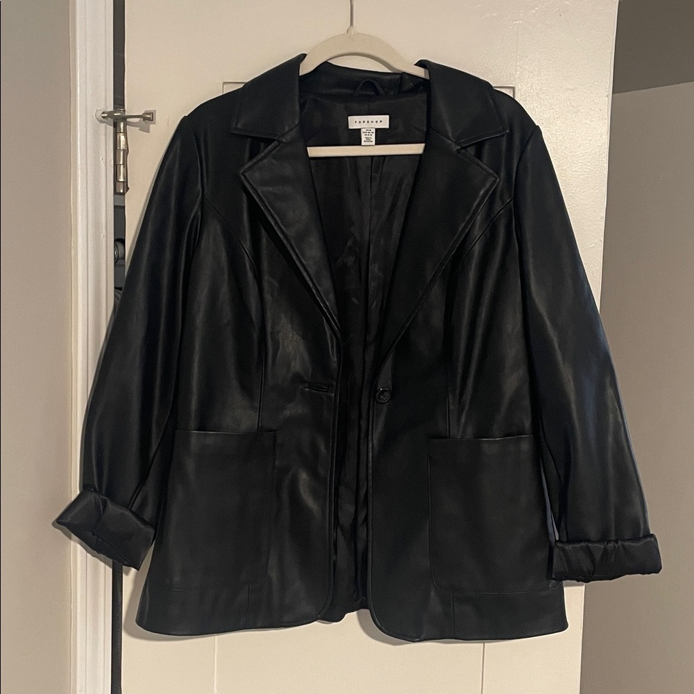 Topshop Black Faux Leather Jacket